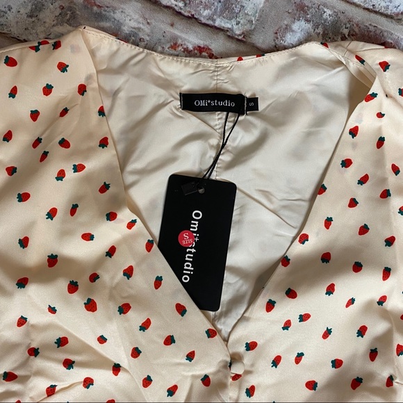 Strawberry Button Front Dress Size S - Picture 4 of 4